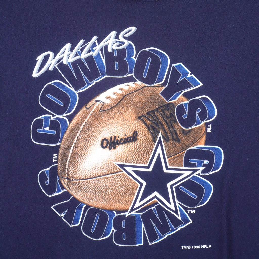 NFL (Logo 7) - Dallas Cowboys Spell-Out T-Shirt 1996 X-Large Vintage Retro Football