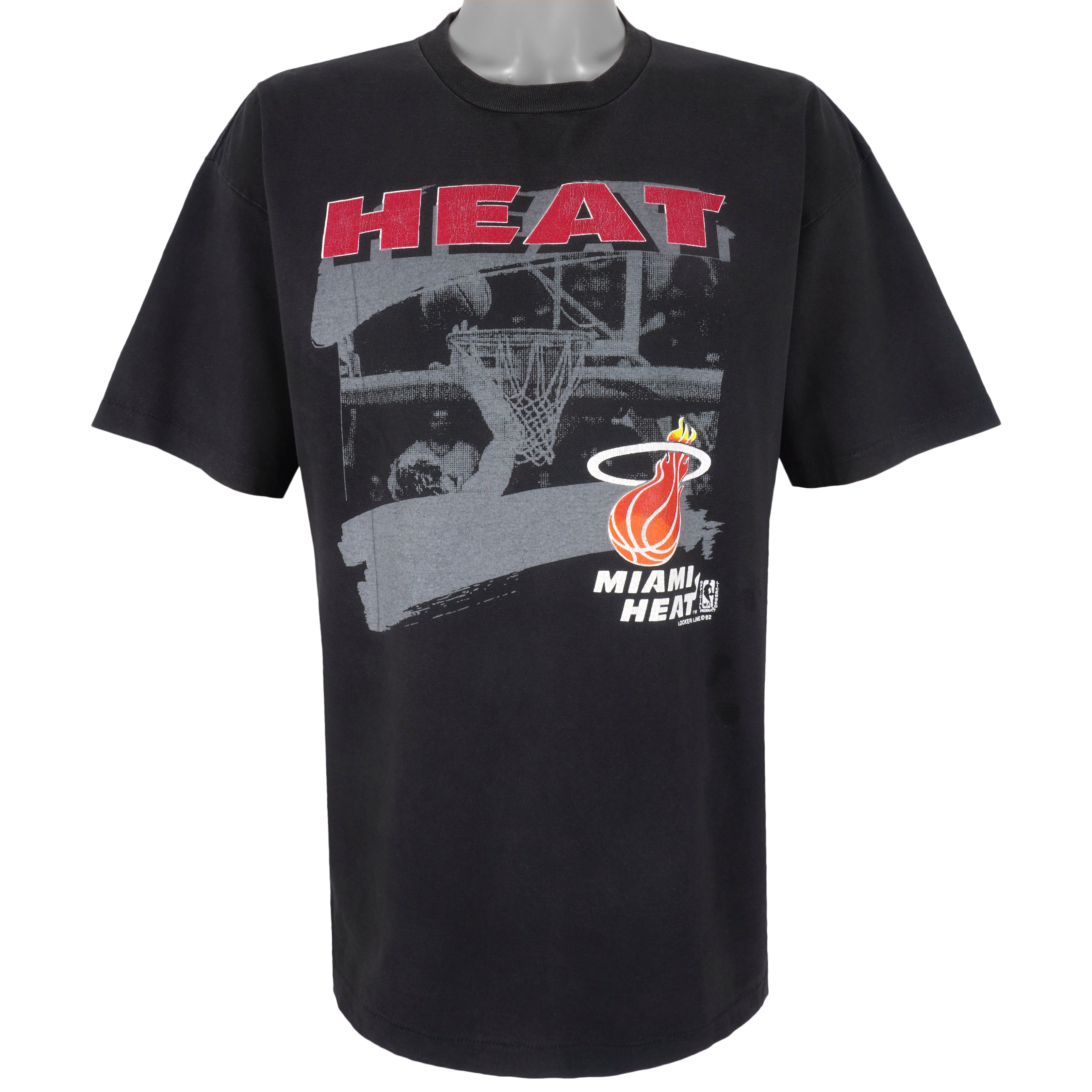 NBA (Signal) - Miami Heat Big Logo T-Shirt 1990s X-Large Vintage Retro Basketball