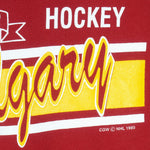 NHL (Waves) - Calgary Flames, Champions  T-Shirt 1990 Large Vintage Retro Hockey