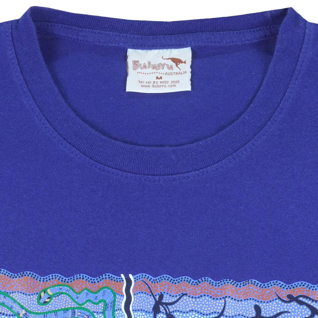 Vintage (Bulurru) - Blue Art of Nature T-Shirt 1990s Medium Vintage Retro