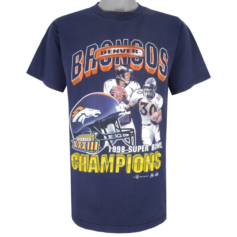 NFL - Denver Broncos, Super Bowl 33th Champions T-Shirt 1998 Large Vintage Retro Football