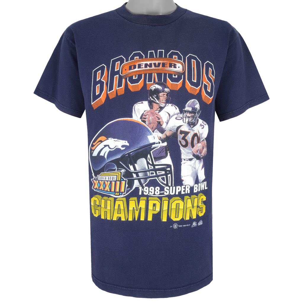 NFL - Denver Broncos, Super Bowl 33th Champions T-Shirt 1998 Large Vintage Retro Football