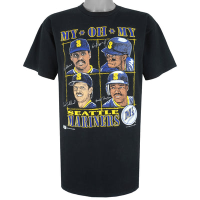 MLB (Nutmeg) - Seattle Mariners My-Oh-My Caricature T-Shirt 1990 X-Large