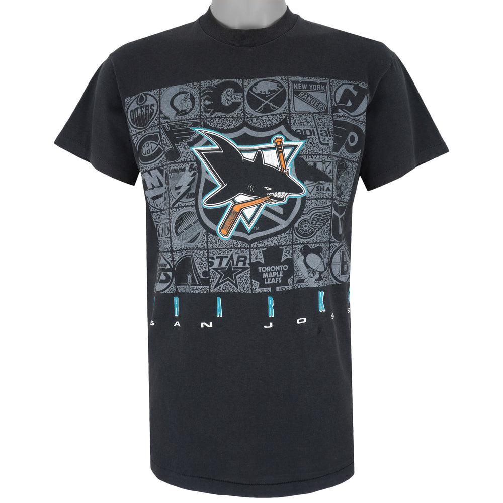  NHL (Logo 7) - San Jose Sharks, All Star T-Shirt 1990s Large Vintage Retro Hockey