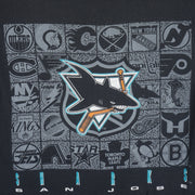  NHL (Logo 7) - San Jose Sharks, All Star T-Shirt 1990s Large Vintage Retro Hockey