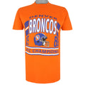NFL (Artex) - Orange Broncos Spell-Out T-Shirt 1989 Medium Vintage Retro Football