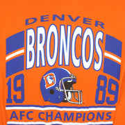 NFL (Artex) - Orange Broncos Spell-Out T-Shirt 1989 Medium Vintage Retro Football