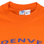 NFL (Artex) - Orange Broncos Spell-Out T-Shirt 1989 Medium Vintage Retro Football