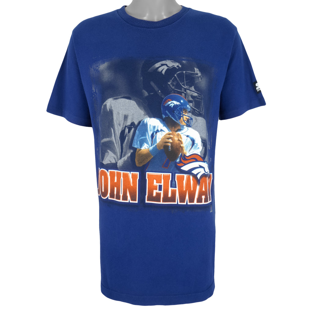 Starter - Broncos, John Elway Spell-Out T-Shirt 1990s Medium Vintage Retro Football