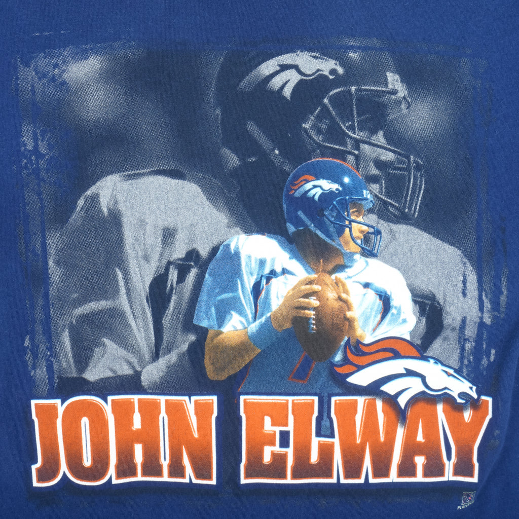 Starter - Broncos, John Elway Spell-Out T-Shirt 1990s Medium Vintage Retro Football