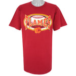 NHL (Pro Player) - Calgary Flames Spell-Out T-Shirt 1990s Large Vintage Retro Football