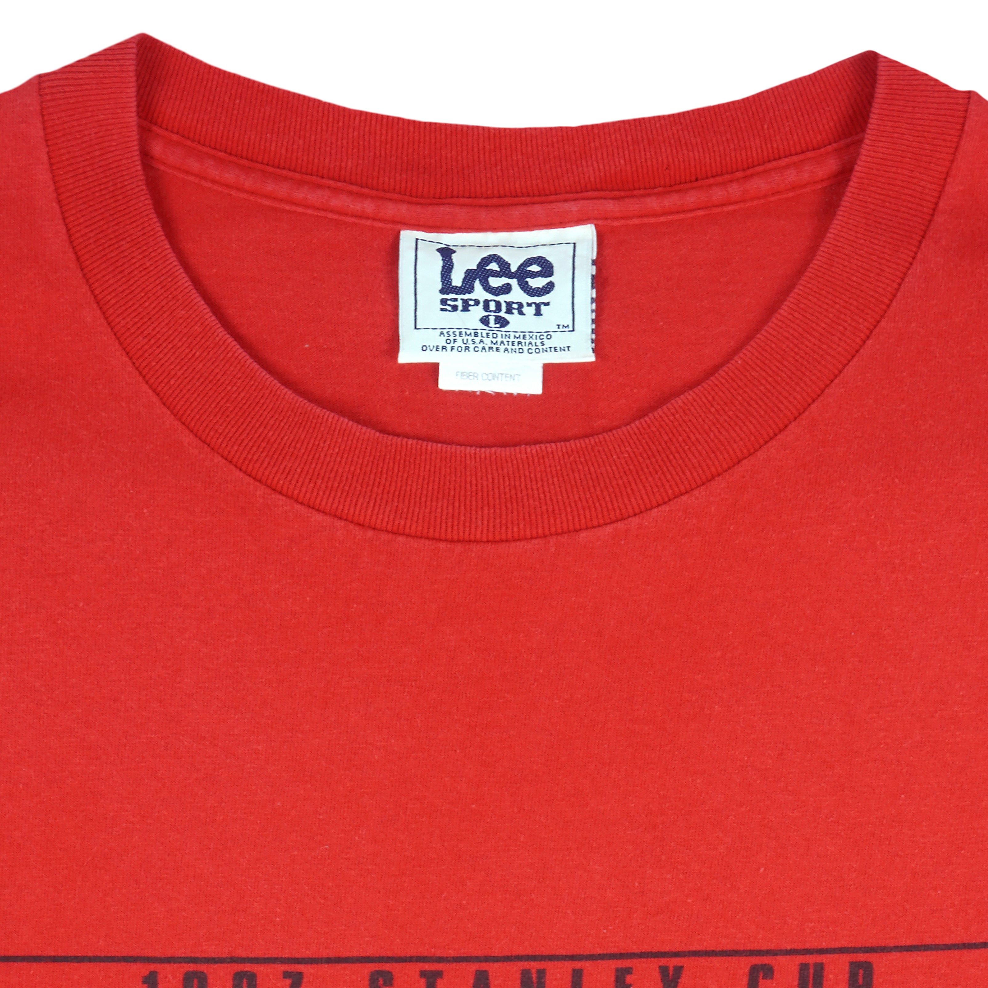 NHL (Lee) - Detroit Red Wings, Stanley Cup Champs T-Shirt 1990s Large Vintage Retro Hovkey