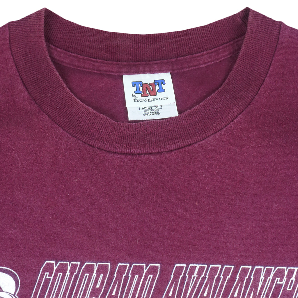 NHL (TNT) - Colorado Avalanche X Tasmanian Devils T-Shirt 2000 X-Large Vintage Retro Hockey