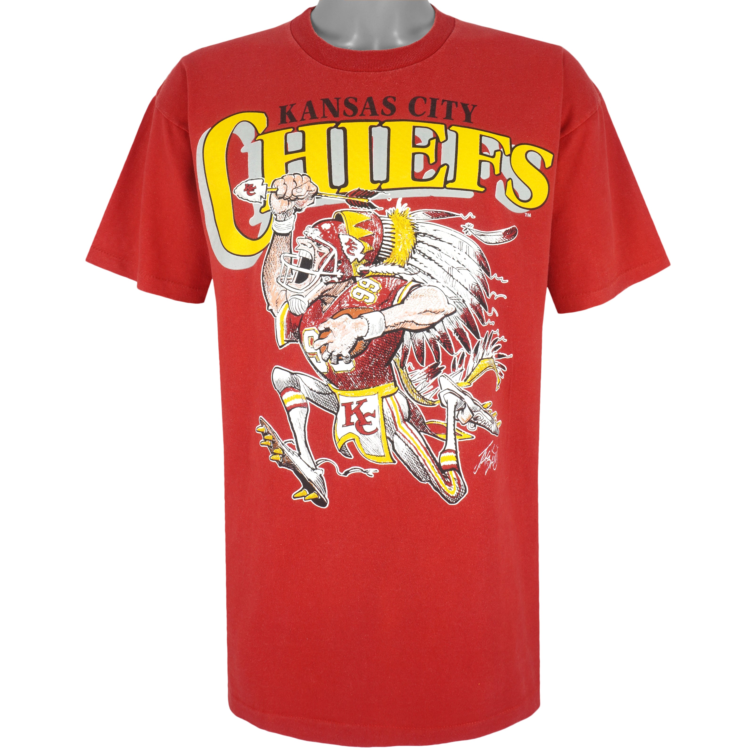 NFL (Nutmeg) - Kansas City Chiefs T-Shirt 1990s X-Large Vintage Retro Football
