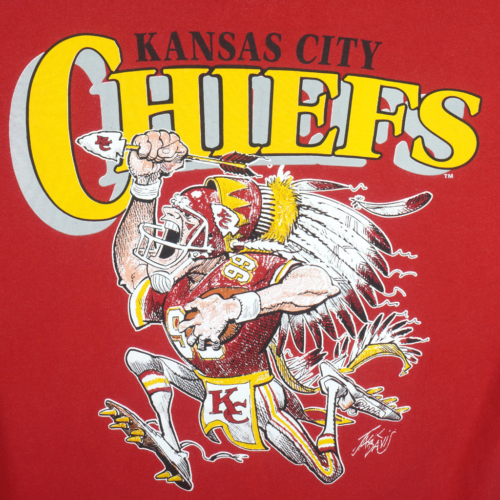 NFL (Nutmeg) - Kansas City Chiefs T-Shirt 1990s X-Large Vintage Retro Football