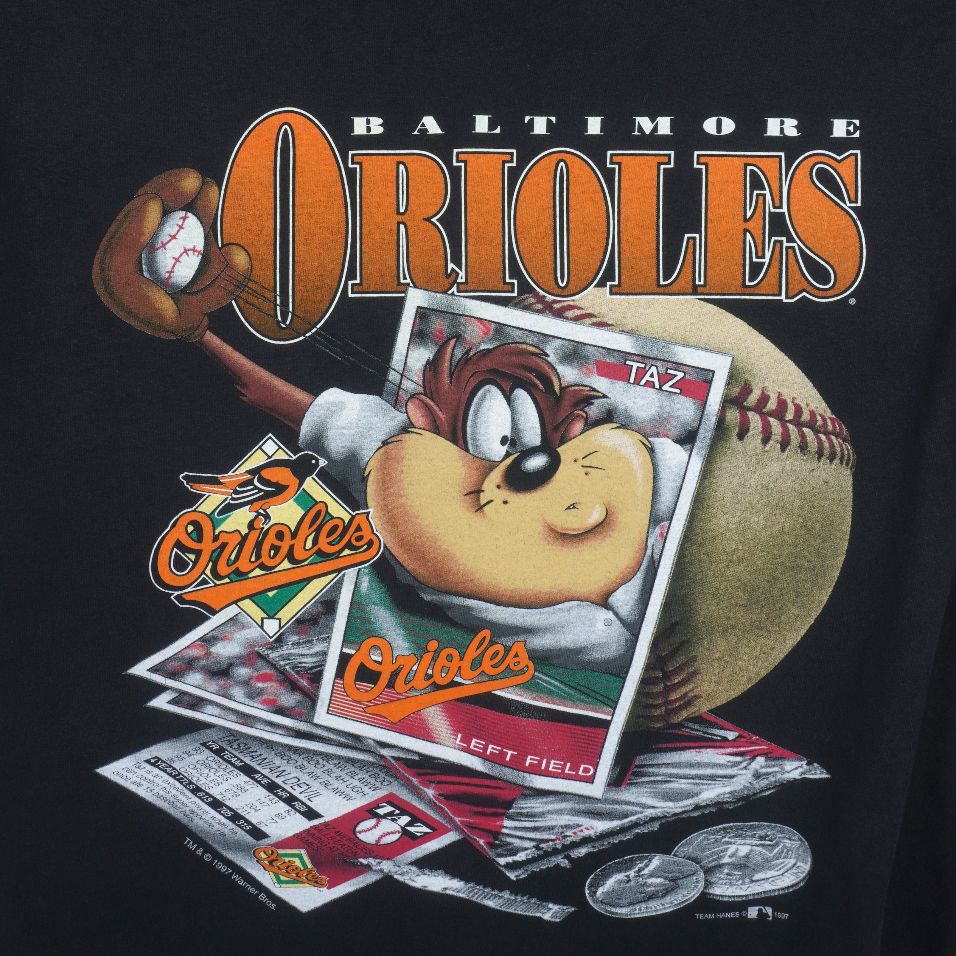 MLB (Hanes) - Baltimore Orioles X Tasmanian Devils T-Shirt 1997 X-Large Vintage Retro Baseball