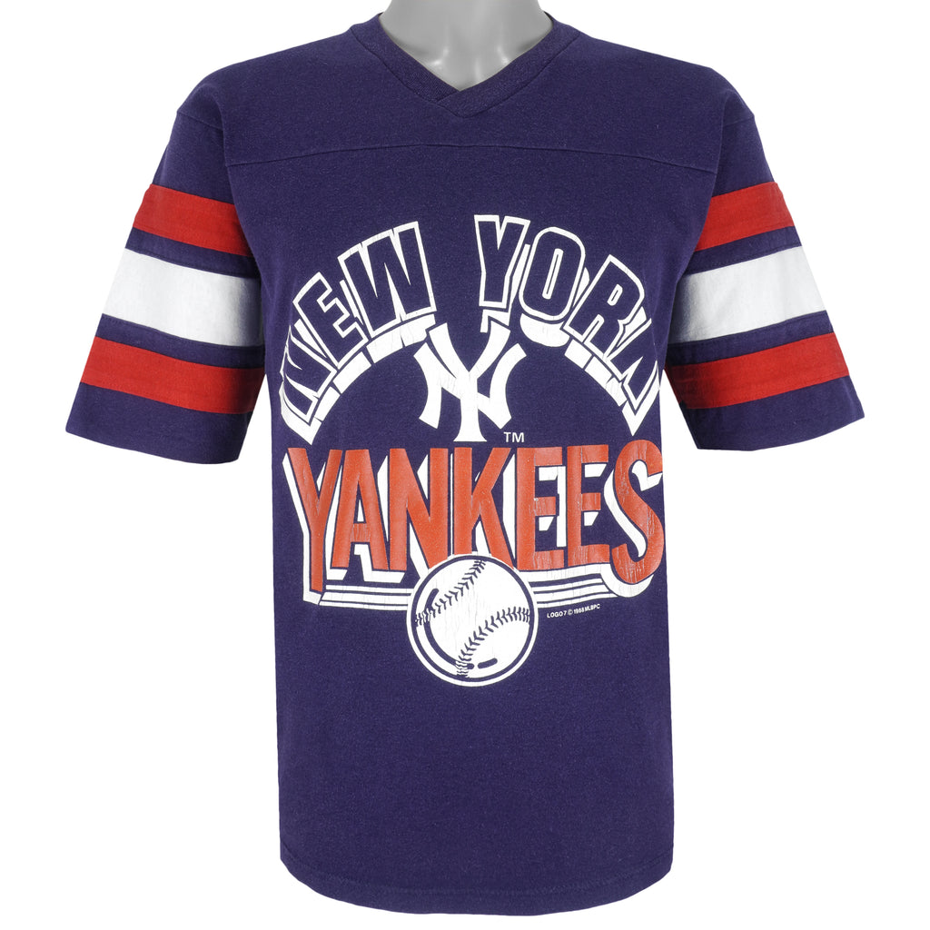 MLB (Logo 7) - New York Yankees Big Logo Jersey 1988 Medium Vintage Retro Baseball