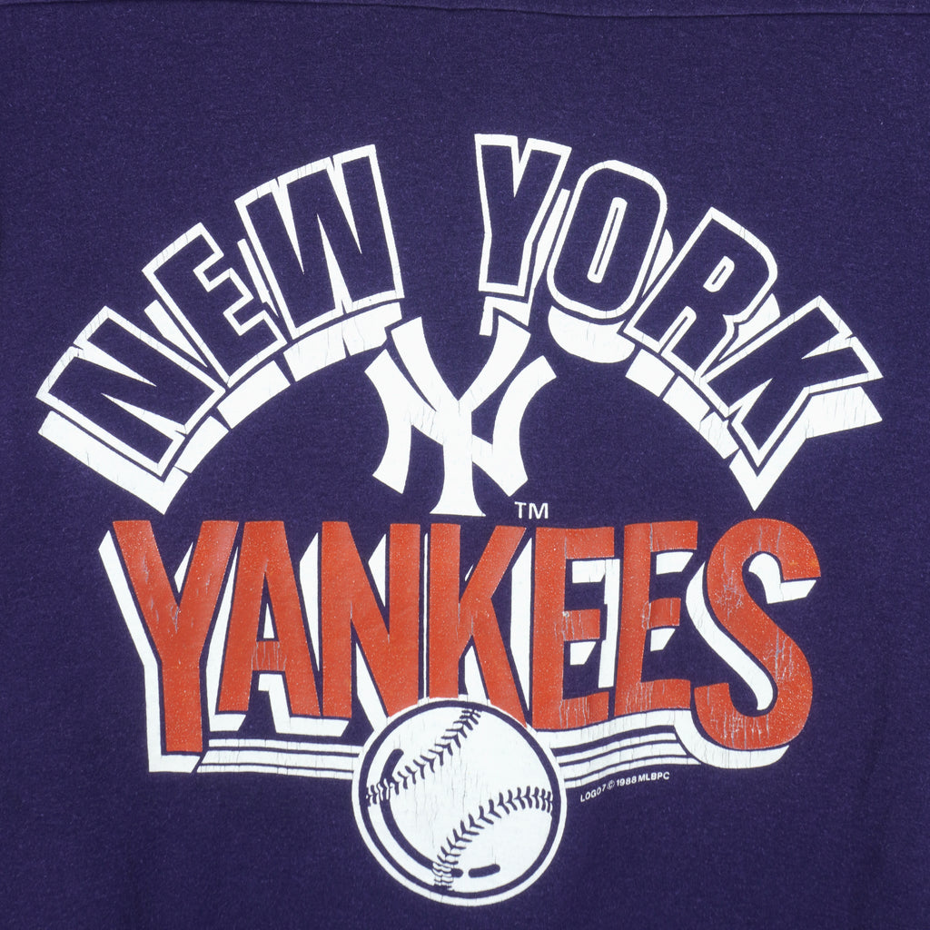 MLB (Logo 7) - New York Yankees Big Logo Jersey 1988 Medium Vintage Retro Baseball