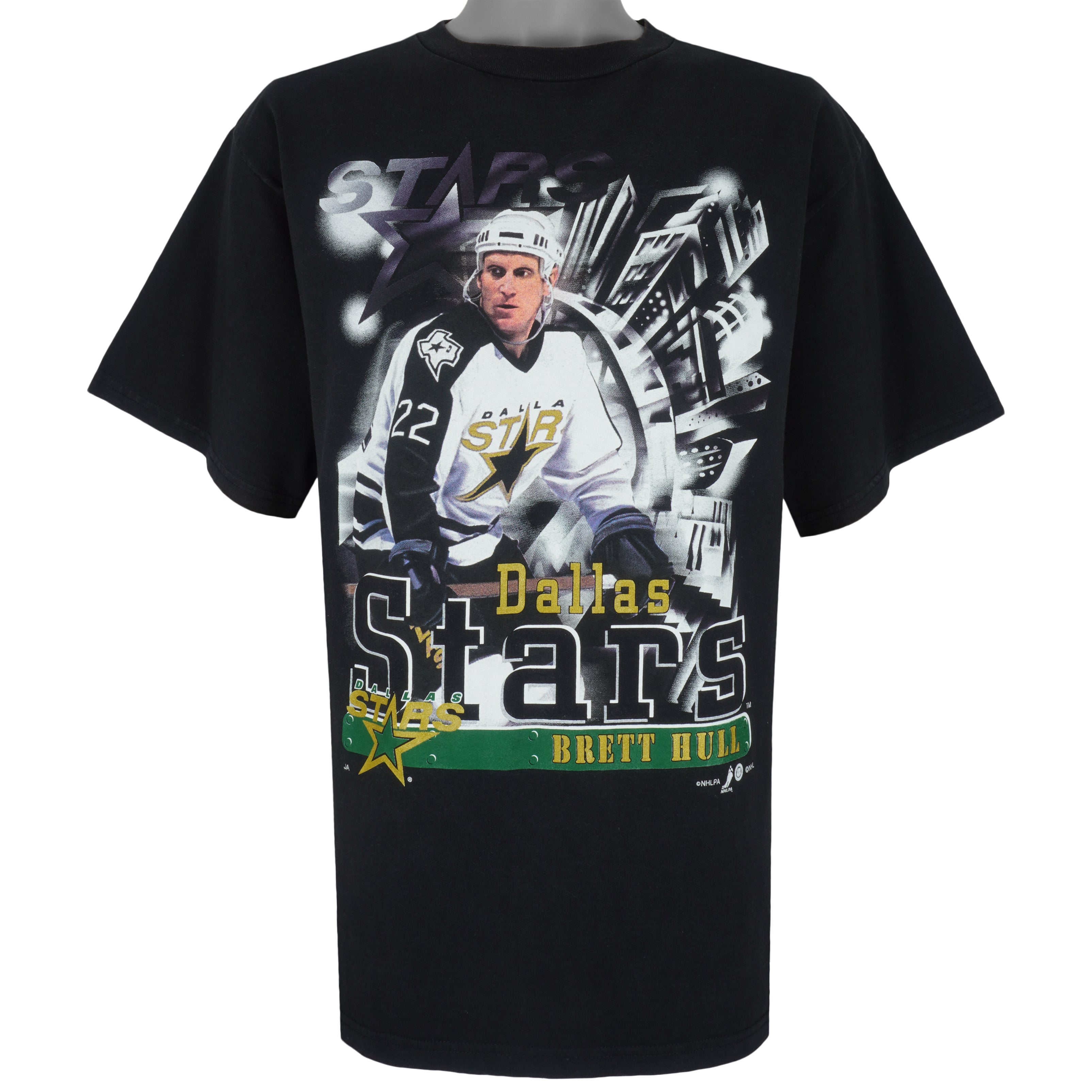 NHL (Joy Athletic) - Dallas Stars, Brett Hull T-Shirt 1990s X-Large Vintage Retro Hockey