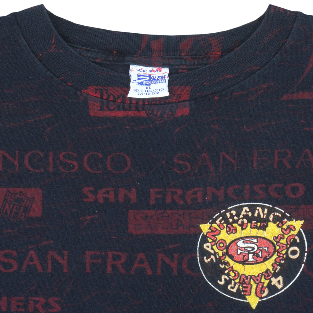 NFL (Salem) - San Francisco 49ers all Over Prints T-Shirt 1990s X-Large Vintage Retro Football