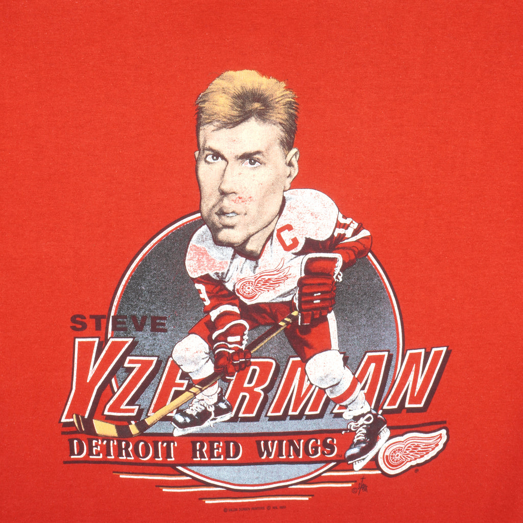 NHL (Salem) - Detroit Red Wings, Steve Yzerman T-Shirt 1989 X-Large Vintage Retro Hockey
