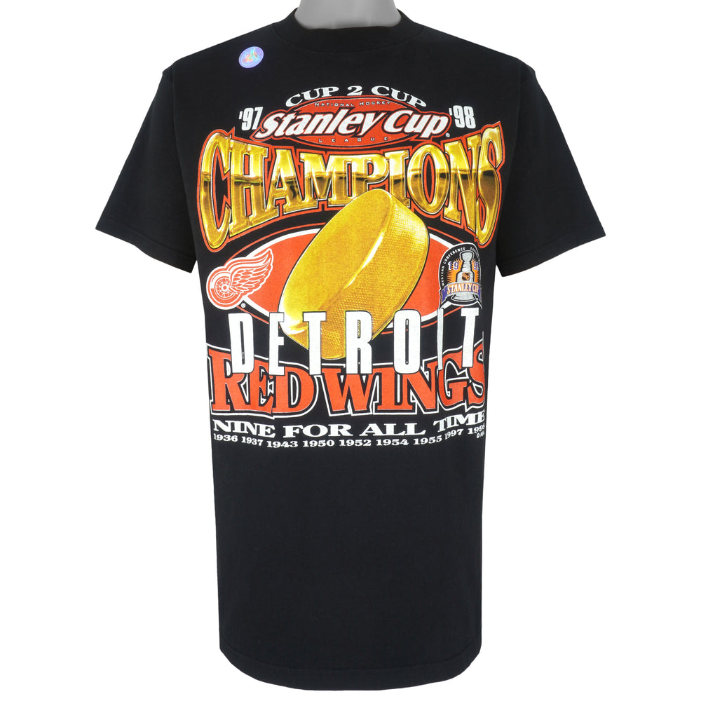NHL - Detroit Red Wings, Stanley Cup Champs T-Shirt 1998 Large Vintage Retro Hockey
