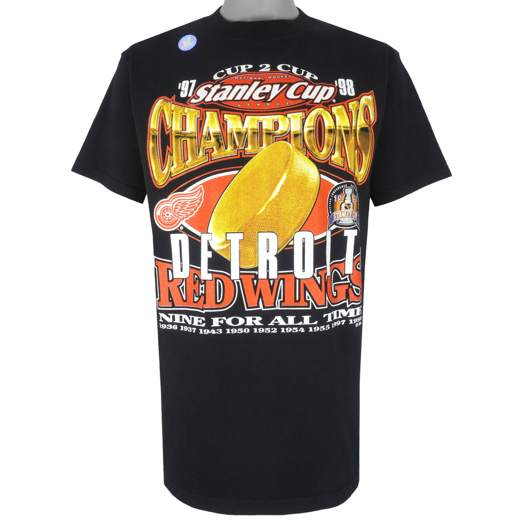 NHL - Detroit Red Wings, Stanley Cup Champs T-Shirt 1998 Large Vintage Retro Hockey