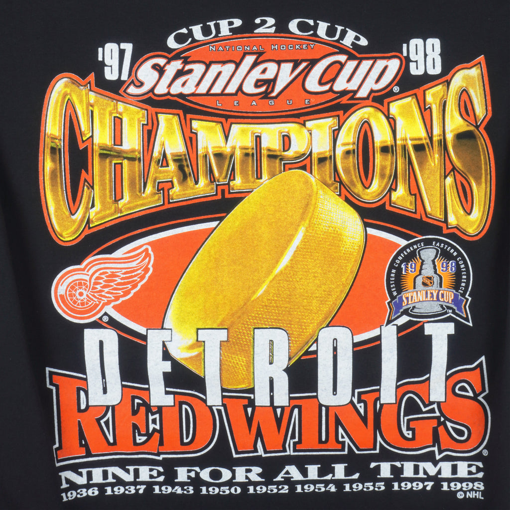 NHL - Detroit Red Wings, Stanley Cup Champs T-Shirt 1998 Large Vintage Retro Hockey