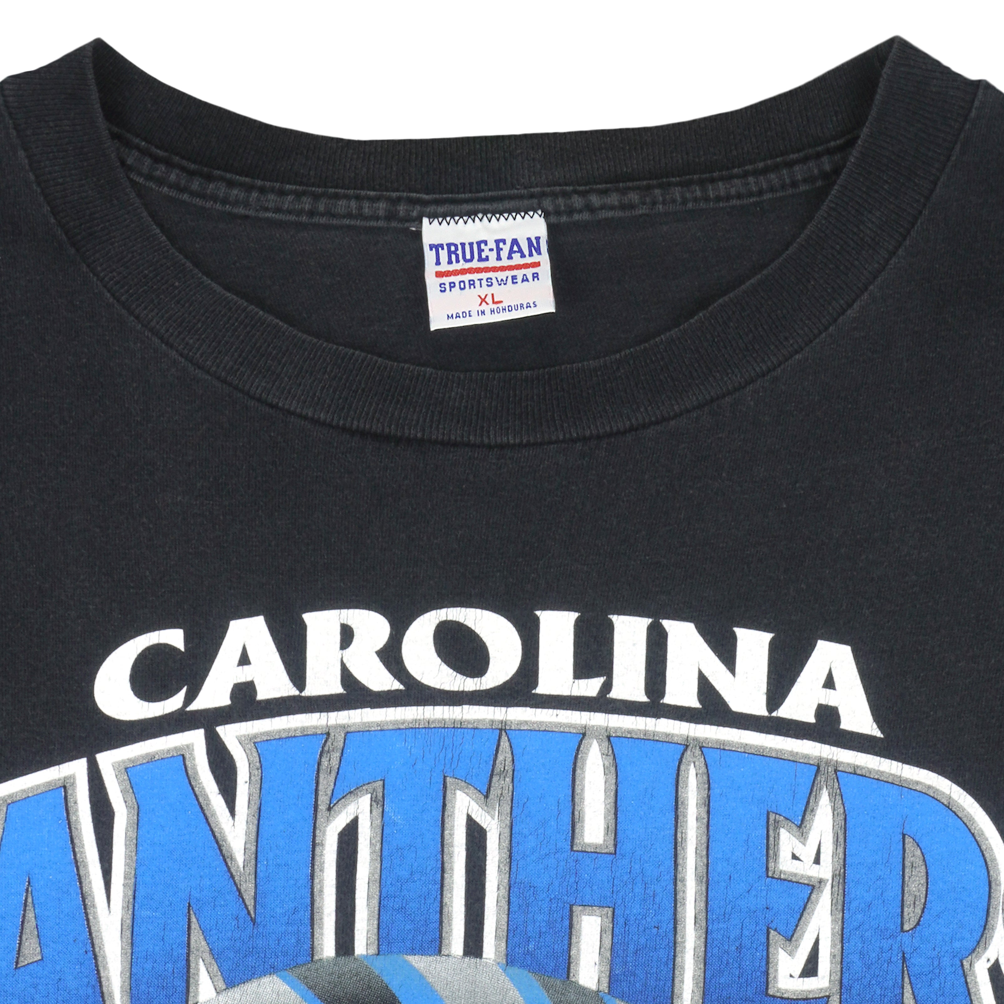 NFL (True-Fan) - Carolina Panthers Spell-Out T-Shirt 1996 X-Large Vintage Retro Football