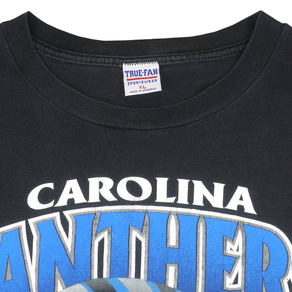 NFL (True-Fan) - Carolina Panthers Spell-Out T-Shirt 1996 X-Large Vintage Retro Football