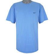 Nike - Baby Blue Embroidered T-Shirt 1990s X-Large Vintage Retro