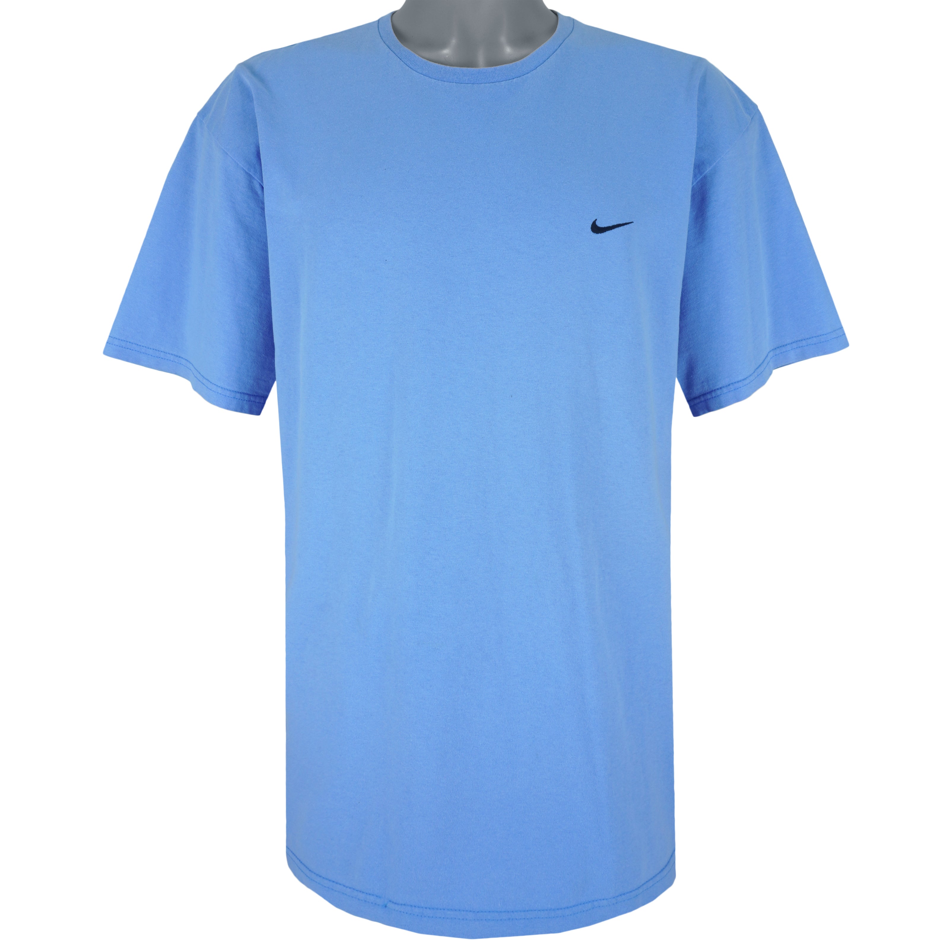 Nike - Baby Blue Embroidered T-Shirt 1990s X-Large Vintage Retro