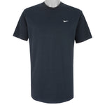 Nike - Black Embroidered T-shirt 1990s Large Vintage Retro