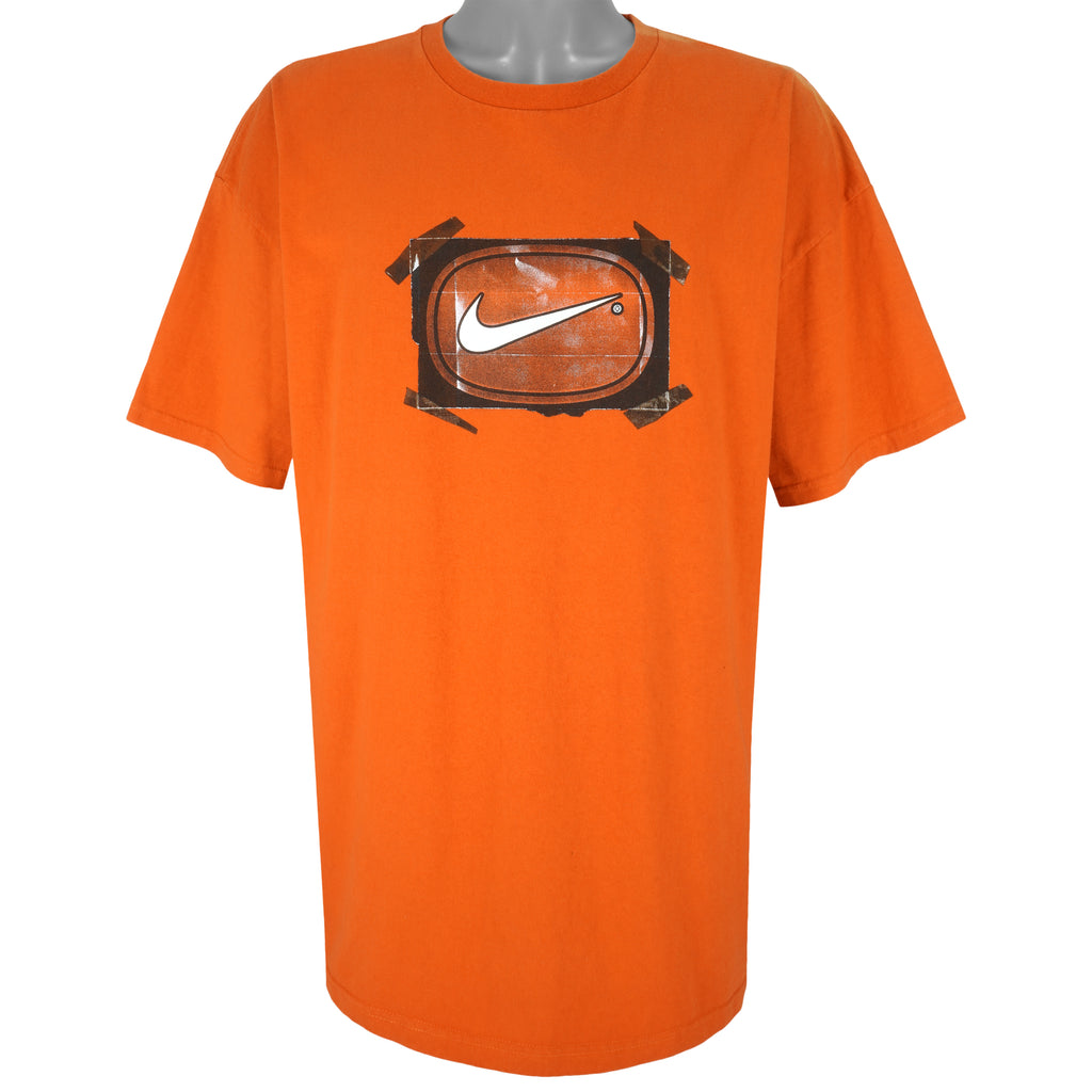 Nike - Orange Big Logo T-Shirt 1990s XX-Large Vintage Retro