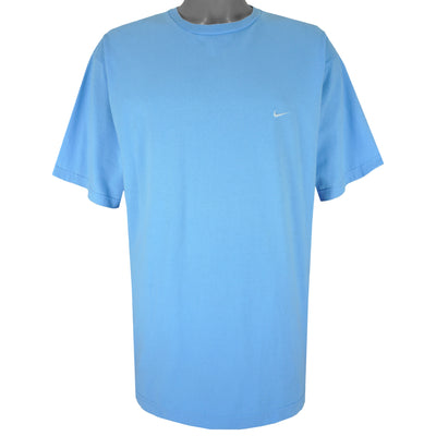 Nike - Blue Classic Embroidered T-Shirt 1990s X-Large