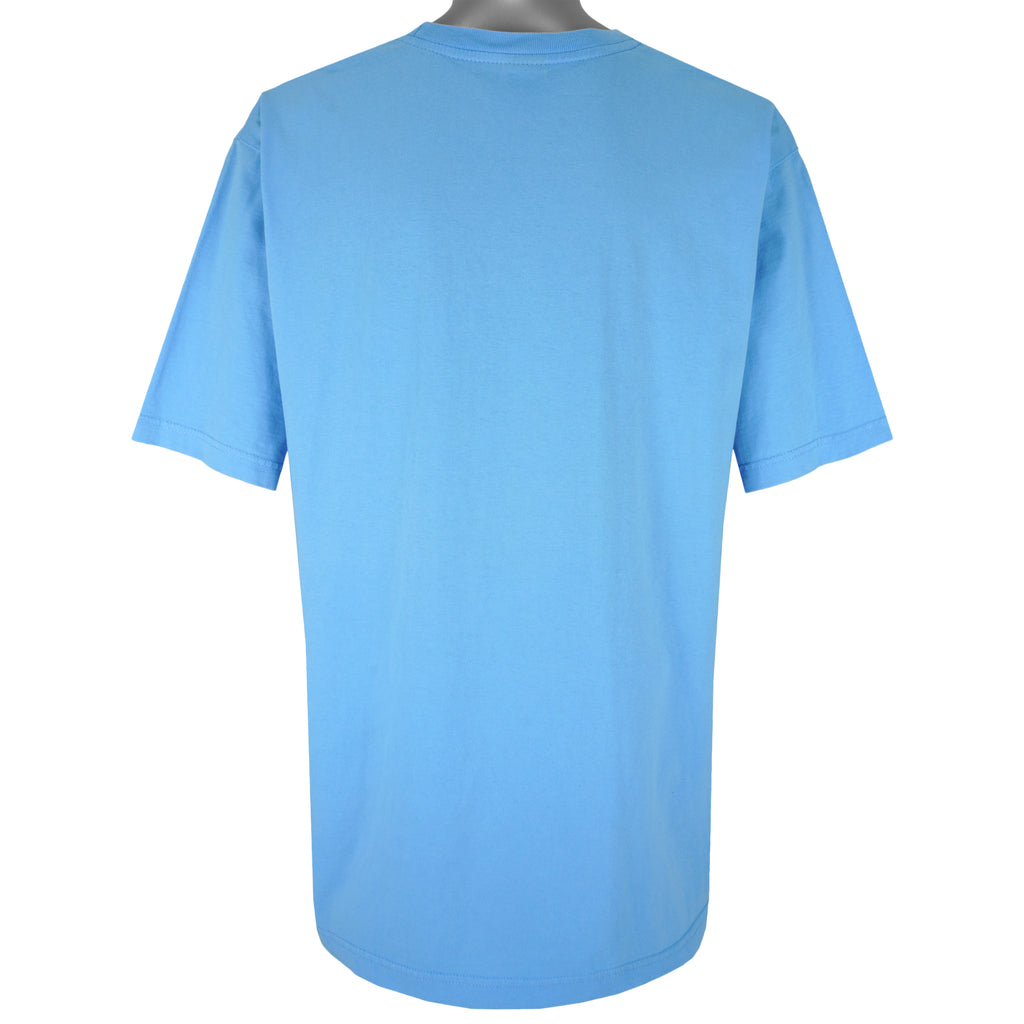 Nike - Blue Embroidered T-Shirt 1990s X-Large Vintage Retro