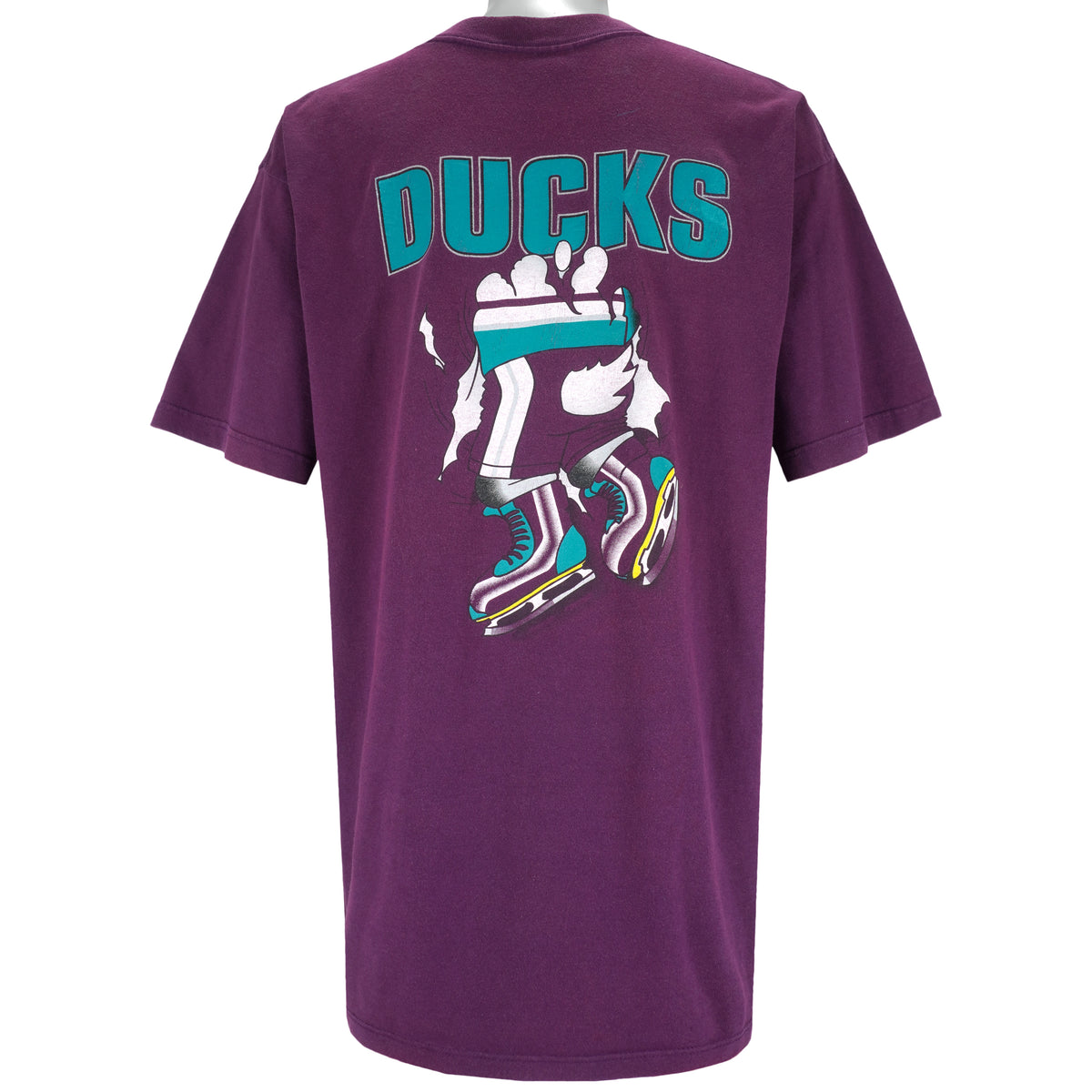 NHL (Nutmeg) - Mighty Ducks of Anaheim Breakout T-Shirt 1990s X-Large Vintage Retro Hockey