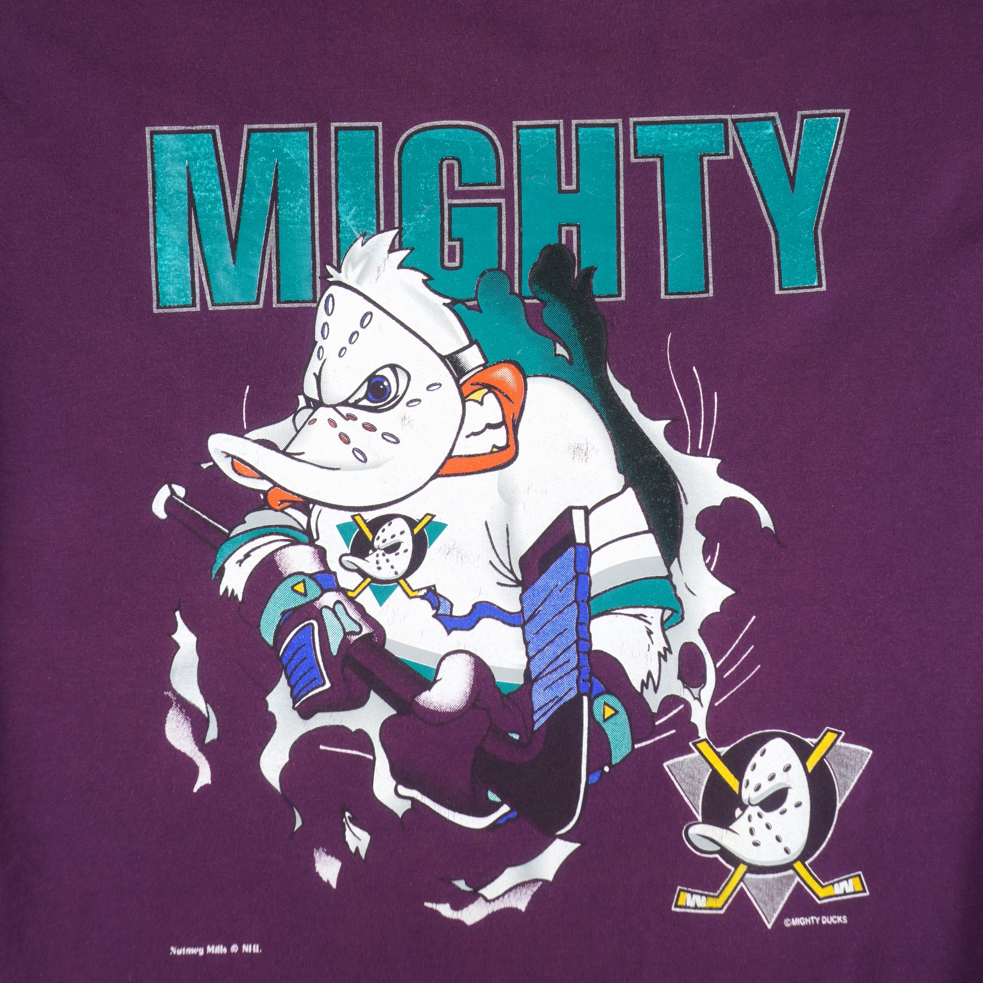 Vintage Style 90's Nutmeg NHL Mighty Ducks Crewneck Sweatshirt