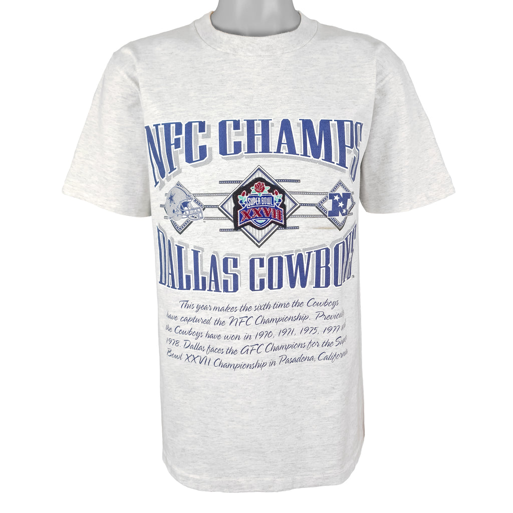 NFL (Nutmeg) - Dallas Cowboys, NFC Champs T-Shirt 1993 X-Large Vintage Retro Football