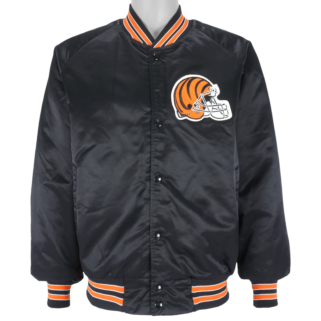NFL (Chalk Line) - Cincinnati Bengals Button Up Satin Jacket 1990s Large Vintage Retro Football