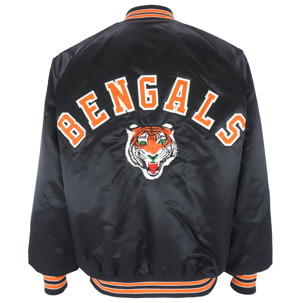 NFL (Chalk Line) - Cincinnati Bengals Button Up Satin Jacket 1990s Large Vintage Retro Football