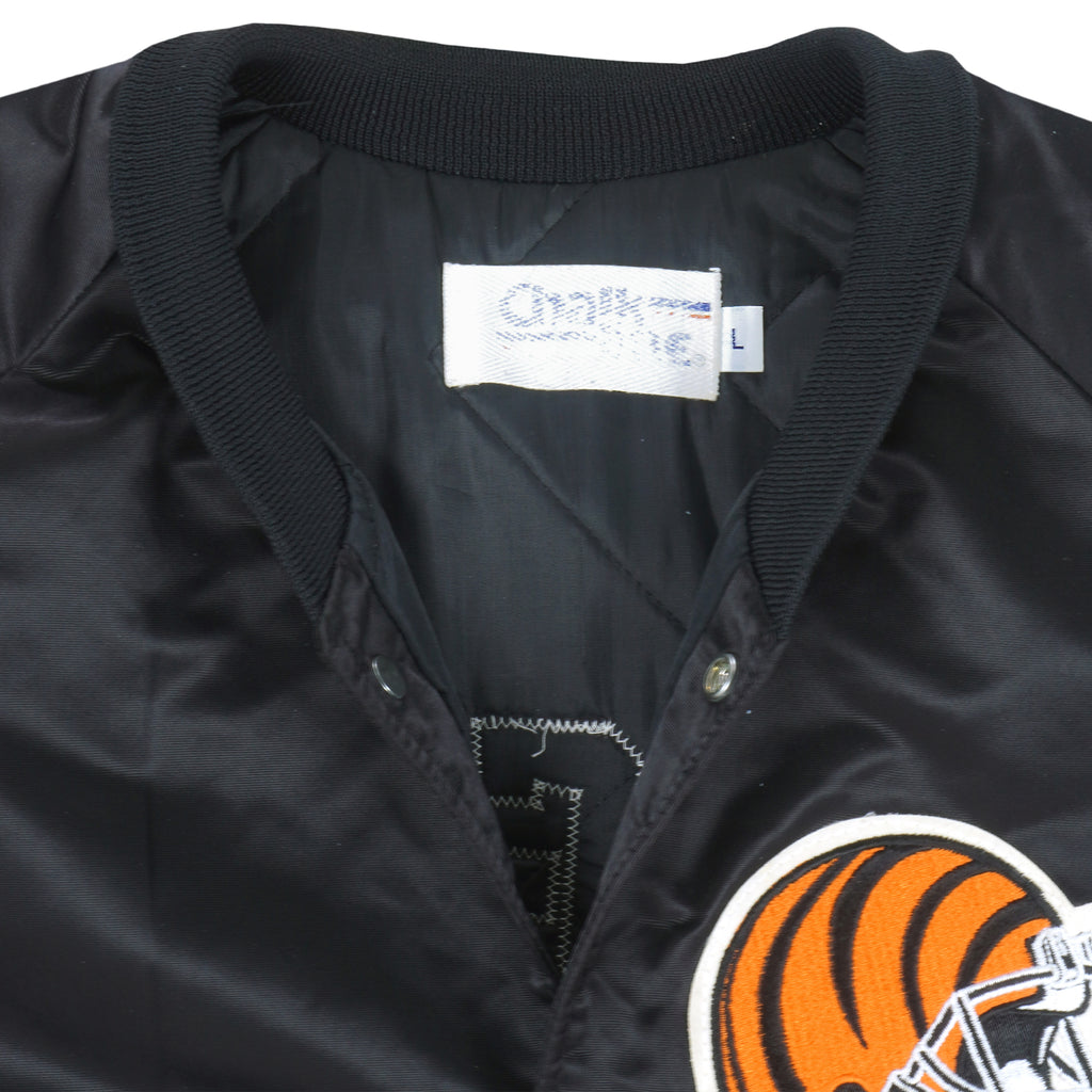 NFL (Chalk Line) - Cincinnati Bengals Button Up Satin Jacket 1990s Large Vintage Retro Football