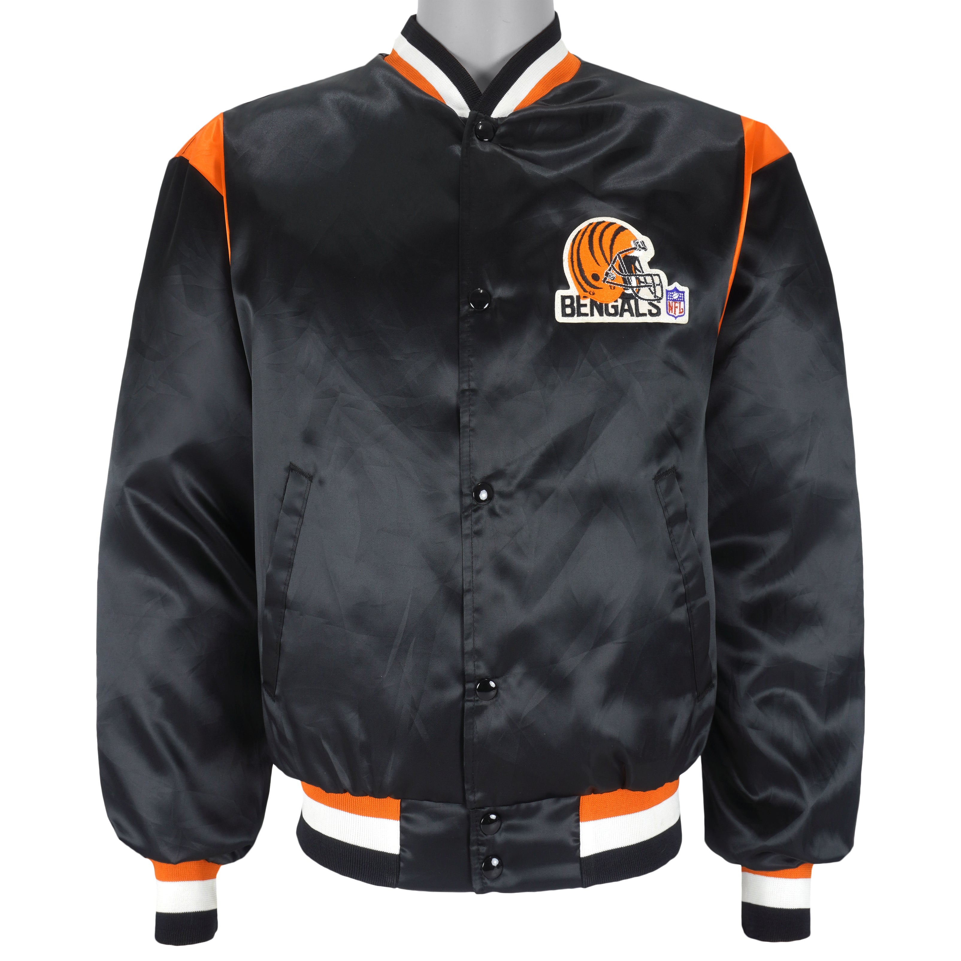 NFL (Swingster) - Cincinnati Bengals Deadstock Satin Jacket 1990s Medium Vintage Retro Football