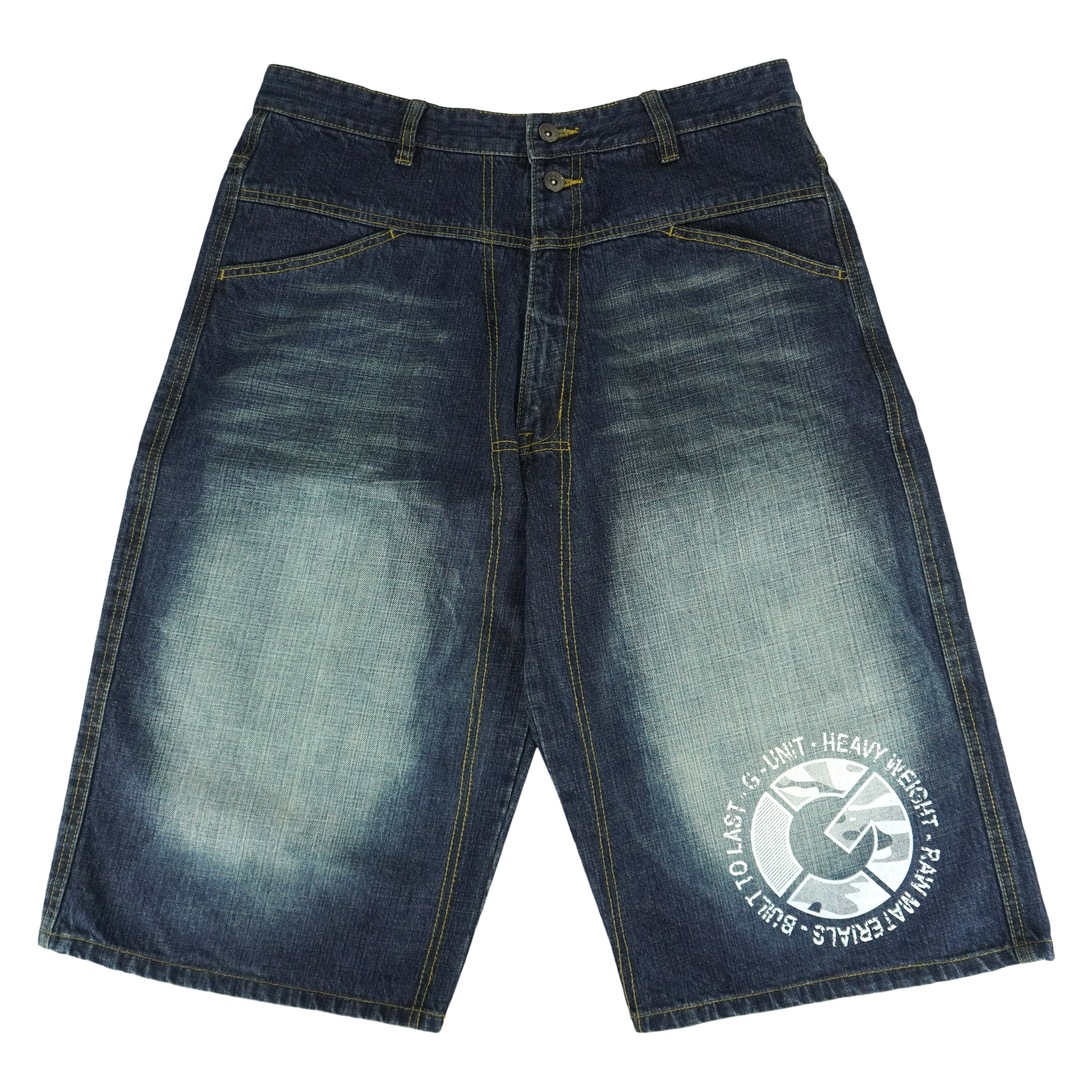 Vintage (G Unit) - Embroidered Short Denim Jeans 1990s Medium Vintage Retro