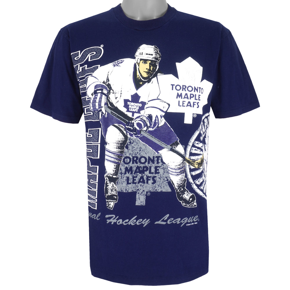 NHL (Tiger) - Toronto Maple Leafs Single Stitch T-Shirt 1992 Medium Vintage Retro Hockey