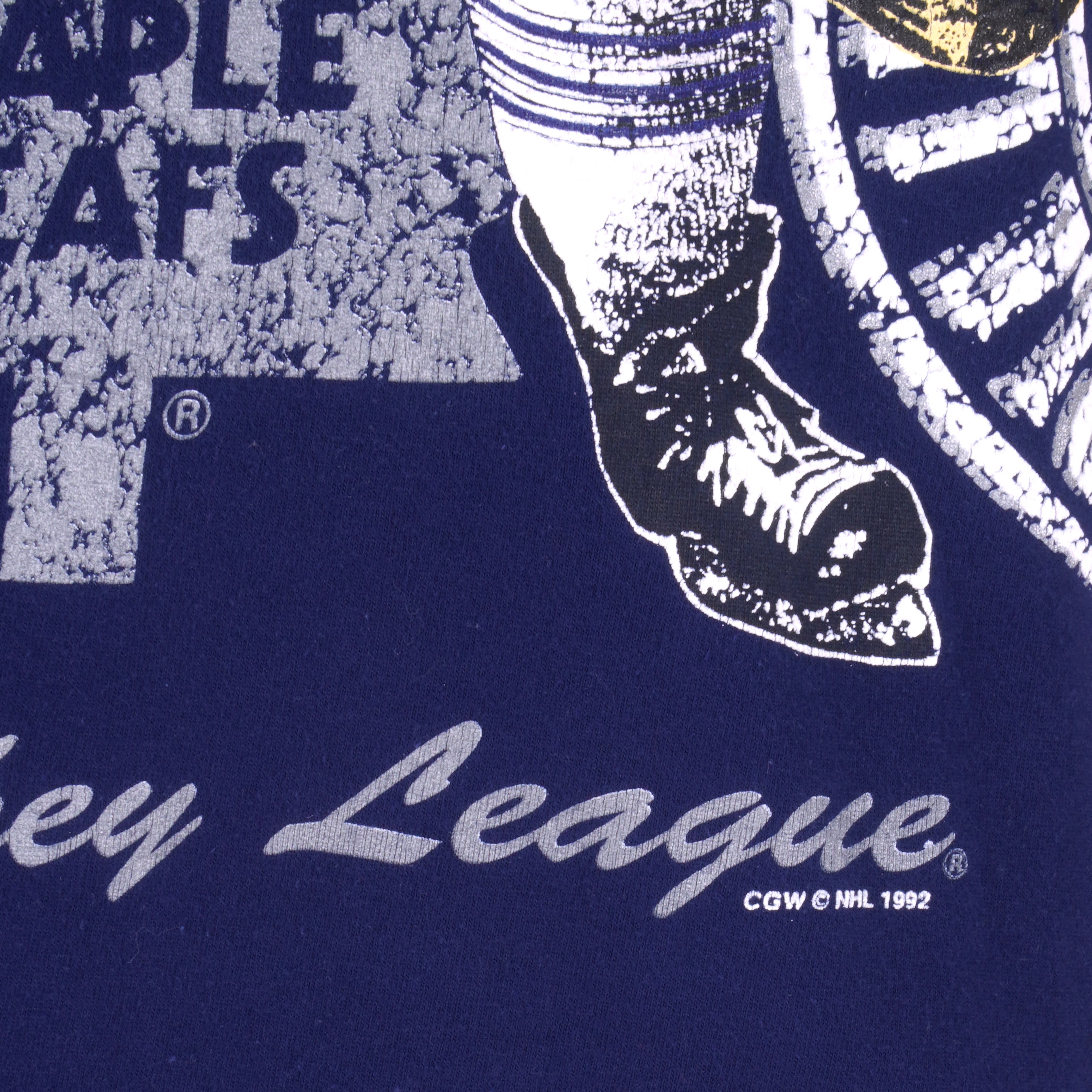 NHL (Tiger) - Toronto Maple Leafs Single Stitch T-Shirt 1992 Medium Vintage Retro Hockey