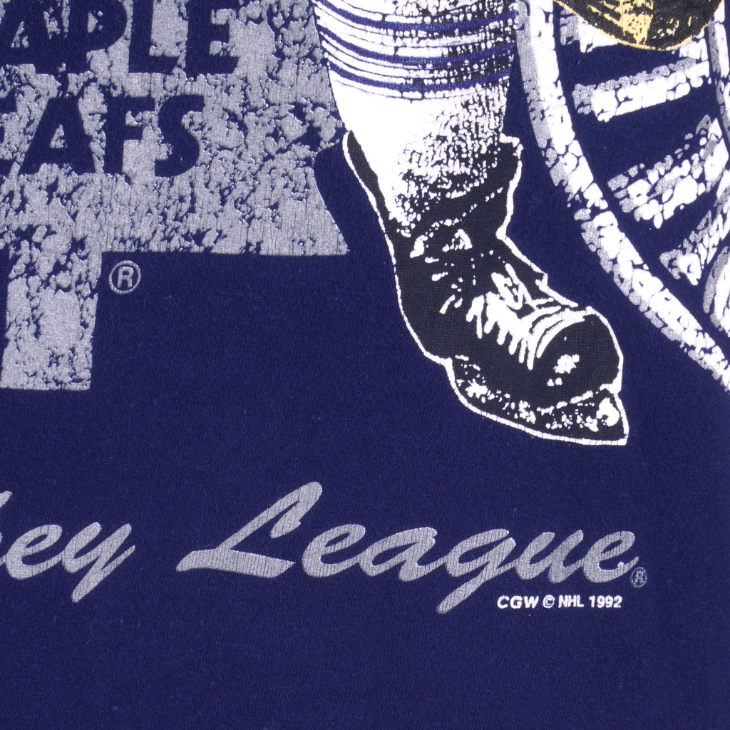 NHL (Tiger) - Toronto Maple Leafs Single Stitch T-Shirt 1992 Medium Vintage Retro Hockey