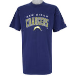 NFL (Pro Player) - Blue San Diego Chargers T-Shirt 1990s Large Vintage Retro Football