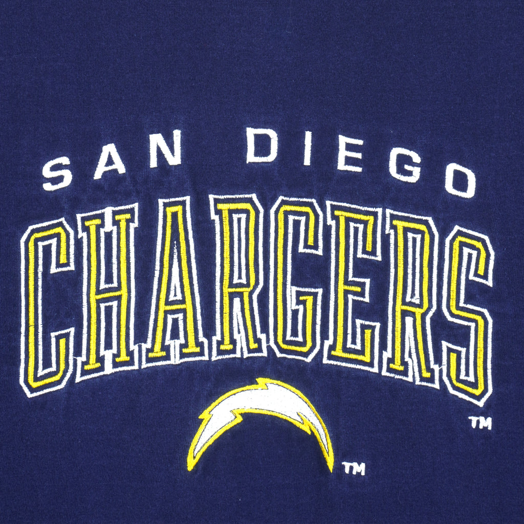 NFL (Pro Player) - Blue San Diego Chargers T-Shirt 1990s Large Vintage Retro Football