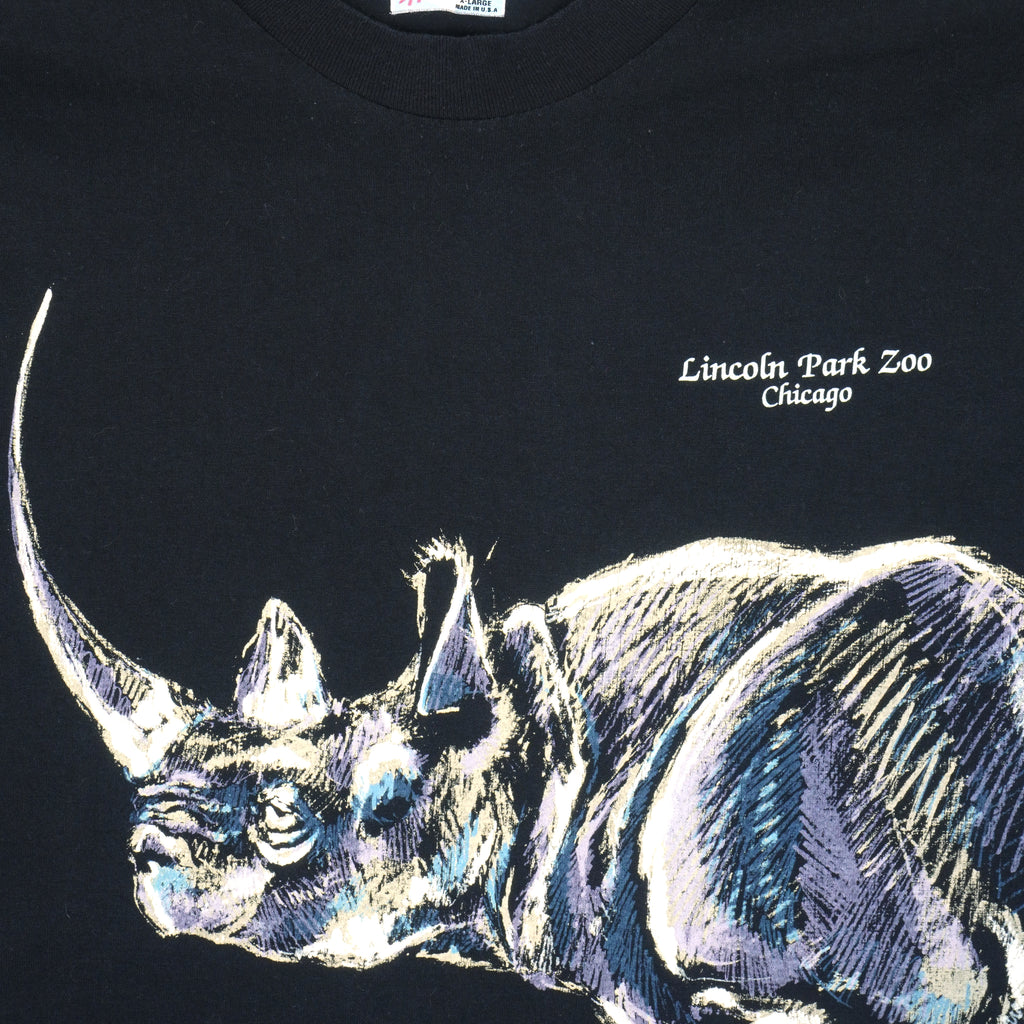Vintage (Harlequin) - Lincoln Park Zoo Chicago Single Stitch T-Shirt 1990s X-Large Vintage Retro 
